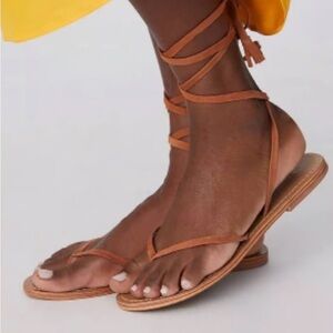 Pilcro Tan Lace-Up Sandals